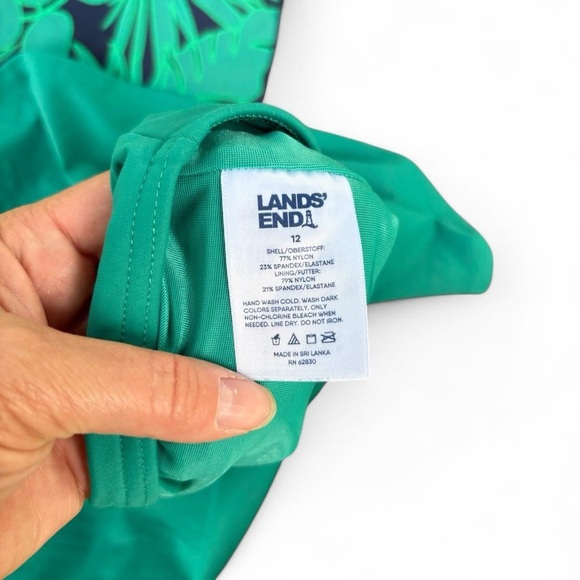 Lands' End Navy and Teal tankini swimsuit - Picture 7 of 8